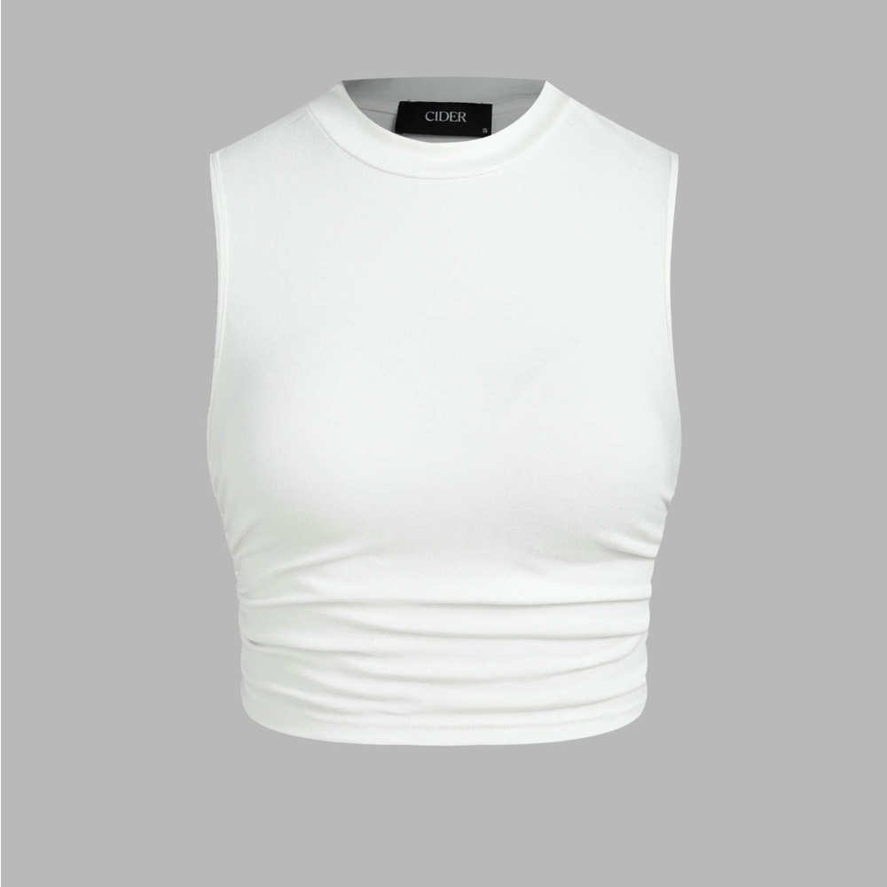 Sleeveless Ruched Crop Top
